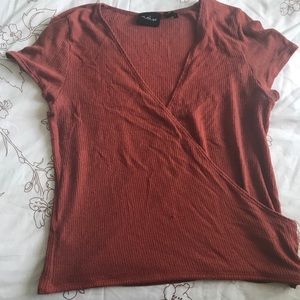 Burnt Orange Wrap Top